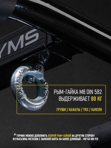 Турник «Настенный 3 хвата» Стандарт черный HOMEGYMS Домашние тренажеры