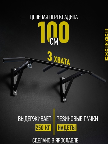 Турник «Настенный 3 хвата» Стандарт черный HOMEGYMS Домашние тренажеры