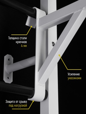 Навесной «Турник 3 хвата» белый HOMEGYMS Домашние тренажеры Навесной «Турник 3 хвата» белый HOMEGYMS Домашние тренажеры