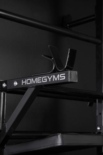 Навесные «Брусья-пресс со стойкой под штангу» черные HOMEGYMS Домашние тренажеры