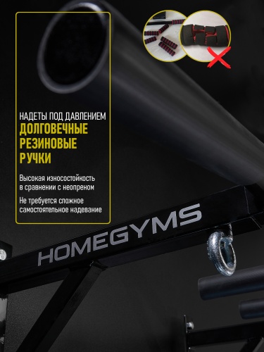 Турник «Настенный 3 хвата» Стандарт черный HOMEGYMS Домашние тренажеры