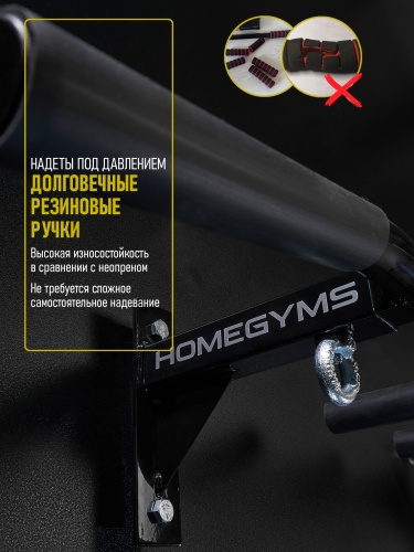 Турник «Наддверный 3 хвата» Стандарт черный HOMEGYMS Домашние тренажеры