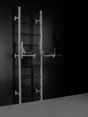 Шведская стенка с турником 3 хвата, брусья-пресс со стойкой под штангу, со скамьей, арт.ШК-9 HOMEGYMS Домашние тренажеры