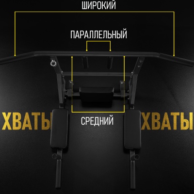 Турник-брусья-пресс (3в1) графит HOMEGYMS Домашние тренажеры