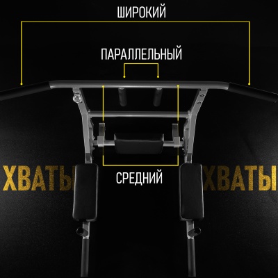 Турник-брусья-пресс (3в1) серый HOMEGYMS Домашние тренажеры