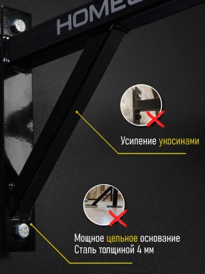 Турник «Настенный 3 хвата» Стандарт черный Home-gyms Домашние тренажеры