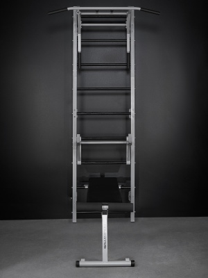 Шведская стенка с турником 2в1, навесной стойкой под штангу, со скамьей, арт.ШК-11 HOMEGYMS Домашние тренажеры