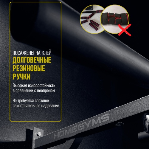 Турник «Настенный 3 хвата» графит HOMEGYMS Домашние тренажеры