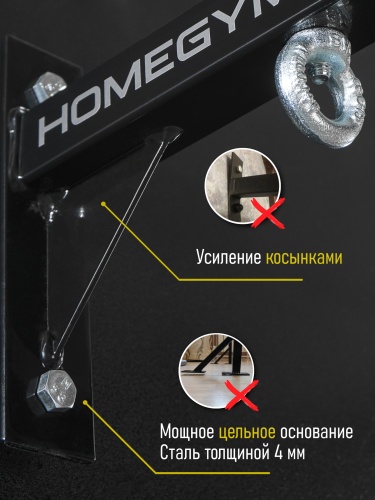 Турник «Наддверный 3 хвата» Стандарт черный HOMEGYMS Домашние тренажеры